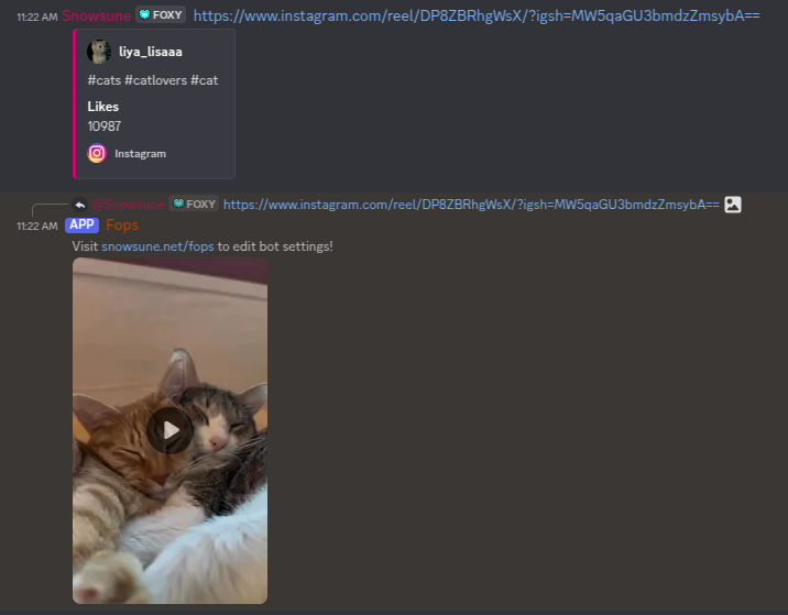 Example of Fops Bot reposting artwork in Discord